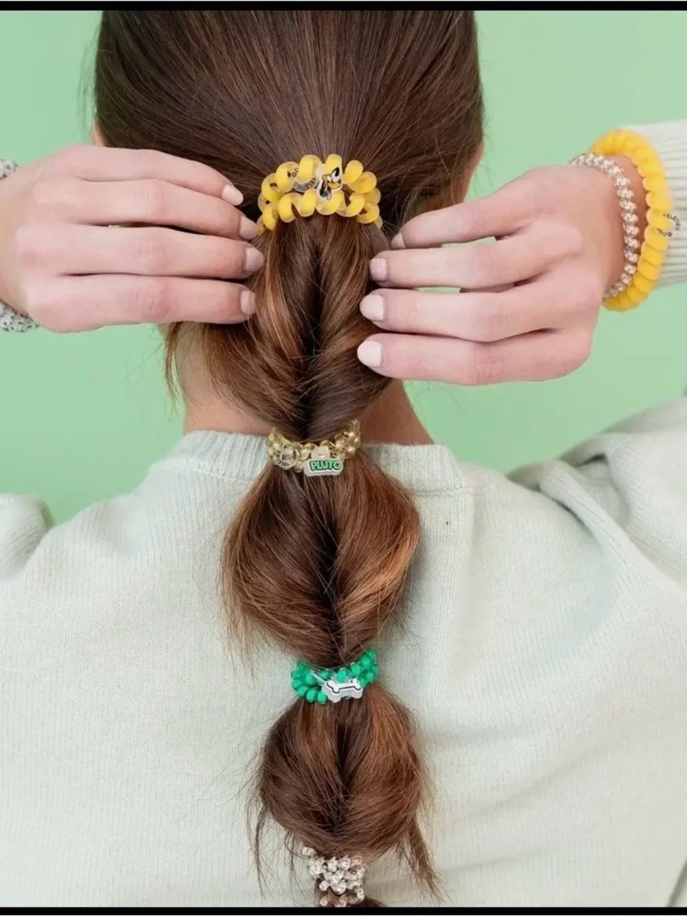 Disney x Teleties Yellow & Green Coil Hair Tie Set - Picture 4 of 5